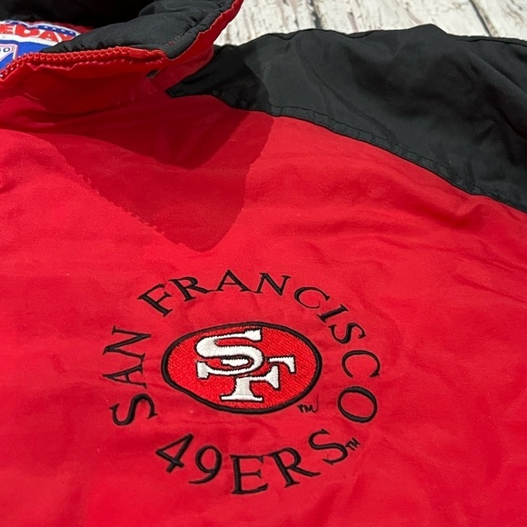 Vintage 1990s San Francisco 49ers NFL Football Logo 7 Puffy Zip Up Coat Jacket - Picture 4 of 9